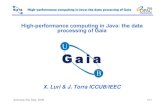 High-performance computing in Java: the data processing of ... · High-performance computing in Java: the data processing of Gaia Gaia history • Gaia is the successor of the Hipparcos