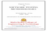 SOFTWARE TESTING METHODOLOGIES - MRCET Manuals/IT/STM Digital... · Software Testing Methodologies Page 2 (R15A0521)SOFTWARE TESTING METHODOLOGIES UNIT I: Introduction: Purpose of