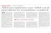image001 - Research ICT Africa › publications › Other...Registration Alison Gillwald African nations use SIM card question to mandate control HAT has been alarming about the talk