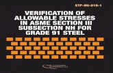 VERIFICATION OF ALLOWABLE STRESSES IN …...VERIFICATION OF ALLOWABLE STRESSES IN ASME SECTION III SUBSECTION NH FOR GRADE 91 STEEL STP-NU-019-1 Allowable Stresses in Section III-NH