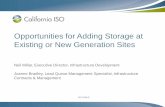 Opportunities for Adding Storage at Existing or New ...€¦ · Opportunities for Adding Storage at Existing or New Generation Sites Neil Millar, Executive Director, Infrastructure