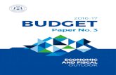 2016-17 Budget. Economic and Fiscal Outlook. Budget Paper No. 3 · 2019-04-04 · Title: 2016-17 Budget. Economic and Fiscal Outlook. Budget Paper No. 3 Author: Department of Treasury