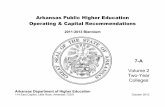 Arkansas Public Higher Education Operating & Capital Recommendations · 2013-08-02 · Arkansas Public Higher Education Operating & Capital Recommendations 2011-2013Biennium Arkansas