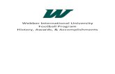 Webber International University Football Program …...2018/03/13  · Webber International University Football Statistical Leaders – All Years Defense Tackles – Single Season
