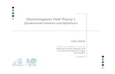 Electromagnetic Field Theory 1 - cvut.cz · ELECTROSTATICS Electromagnetic Field Theory 1 28/ XXX Image method always works with planes and spheres. When solving field generated by