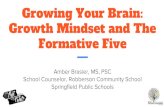 Growing Your Brain: Growth Mindset and The Formative Fivemoschoolcounselor.org/files/2018/10/Growing-Your... · Growth vs. Fixed Mindset Growth Mindset assumes… That intelligence