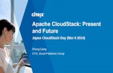 Japan CloudStack Day (Mar 6 2014)cloudstackday.jp/pdf/download/csday14_keynote1.pdf · (CloudStack 4.4) Host 1 Host 3 But VR becomes Host 2 Host 4 CloudStack Virtual Router supports