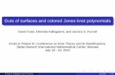 Guts of surfaces and colored Jones knot polynomials · The colored Jones polynomials of the knot can be calculated from HA or H B : spanning graph expansion arising from the Bollobas-Riordanribbon