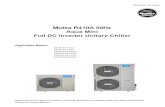 Midea R410A 50Hz · Full DC Inverter Unitary Chiller. Applicable Model: Midea reserves the right to discontinue, or change specification or design. s at any time. without notices