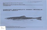 HABITAT SUITABILITY INDEX MODELS: BROOK TROUT · associated with large lakes, rivers, and estuaries. The smaller, shor-t r l ived form is typically found south of the Great Lakes