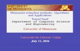Dimension reduction methods: Algorithms and Applicationssaad/PDF/calais16.pdf · Dimension reduction methods: Algorithms and Applications Yousef Saad Department of Computer Science