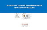 IN PURSUIT OF EXCELLENCE IN UNDERGRADUATE EDUCATION … › provost › Documents › Provost... · In Pursuit of Excellence in Undergraduate Education and Research • To take AUB