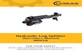 Hydraulic Log Splitter - Lumag Distribution LtdSpecific safety instructions for log splitters Further risks at operation Symbols Controls Content of equipment Putting into operation