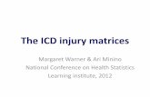 The ICD injury matrices · Objectives of ICD matrices • To facilitate national and international comparability in the presentation of injury statistics. • To standardize retrieval