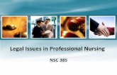 Legal Issues in Professional NursingSources of Law •Statutory Law (Statutes) •Administrative Law •Case Law –Civil Law –Criminal Law •Common Law 6E633F85-