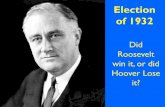 Election of 1932 - BridgeWebs, Web Sites for Bridge Clubs · Election of 1932 Did Roosevelt win it, or did Hoover Lose it? Opening Leads. What are the Standard Leads? Topics covered