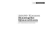 2020 Exam Sample Question - WordPress.com€¦ · Sample Question (Adapted from past AP ® European History Exam DBQs) Allotted time: 45 minutes (plus 5 minutes to submit) Directions: