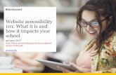 Website accessibility 101: What it is and how it impacts your · Website accessibility 101: What it is and how it impacts your school January 2017 ... • Necessary custom keyboard