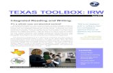 TEXAS TOOLBOX: IRWsjcblogs.sanjac.edu/literacy-cafe/files/2014/07/Texas-Toolbox-IRW.pdfstudies, arguments, non-fiction analysis, and poetry. Over time, students acquire active reading
