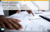 First Quarter 2015 Results Release - SAP · Revenue Numbers Q1/15 Q1/14 ¨ Q1/15 Q1/14 ¨ ¨DWFF Cloud subscriptions and support 503 219 129 509 221 131 95 Software licenses 696 623