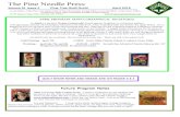 The Pine Needle Press · Volume 32 Issue 4 Pine Tree Quilt Guild April 2016-----A newsletter of the Pine Tree Quilt Guild of Nevada County, having taken root in the fabric of the