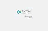 AXXON CONSULTING €¦ · Visual Studio Code Develop faster than ever before with the Microsoft Platform Power BI Power Apps Power Automate Power Virtual Agents API Management Azure