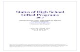 Status of High School Gifted Programs reports... · 2014-06-09 · Status of High School Gifted Programs 2013 National Research Center on the Gifted and Talented University of Virginia
