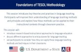 Foundations of TESOL Methodology · Communicative Language Teaching Goal: to develop communicative competence •the ability to use and understand language correctly and appropriately
