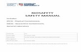 BIOSAFETY SAFETY MANUAL - Charles Darwin BIOSAFETY SAFETY MANUAL Includes: (PC2) - Physical Containment,