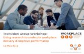 Transition Group Workshop - Advanced Workplace Associates …€¦ · Transition Group Workshop: Using research to underpin workplace delivery & improve performance 12 May 2016 Advanced