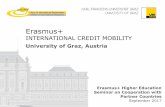 Erasmus+ INTERNATIONAL CREDIT MOBILITY · 2017-09-22 · Setting the scence … 6 faculties 32,500 students from 100 different countries 76 institutes About 14 % international students