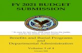 FY 2021 BUDGET SUBMISSION...FY 2021 BUDGET SUBMISSION Benefits and Burial Programs and Departmental Administration Volume 3 of 4 February 2020 “ To care for him who shall have borne