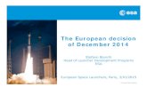 Stefano Bianchi Head of Launcher Development Programs ESA European ...€¦ · Head of Launcher Development Programs ESA European Space Launchers, Paris, 3/XI/2015. S. Bianchi | 15/10/2015