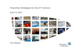 Powertrain Strategies for the 21 Century · Johnson Controls, Inc.: A global diversified multi-industrial company Sales 32% 2010 37 % 48% Automotive Experience Interior systems for