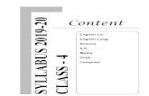 English Lit. English Lang, Science S.S Maths Hindi Computersdis.edu.in/pdf/ICSE Syllabus 2019-20/STD. 4.pdf · SYLLABUS 2019-20 CLASS - 4 Content English Lit. English Lang, Science