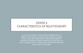 Grade 6 - Characteristics of Relationships · GRADE 6 CHARACTERISTICS OF RELATIONSHIPS In this lesson, the teacher and students will work collaboratively to set guidelines for learning