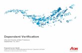 Dependent Verification - SFHSS · ‒Fully integrated with our Dependent Verification Services team—seamless access to all data captured in the dependent verification ‒Provides