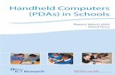 Handheld Computers (PDAs) in Schools · 2006-12-05 · To supply all teachers with a PDA might involve significantly lower costs than the provision of laptops but questions remain