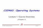 CS5460: Operating Systemscs5460/slides/Lecture01.pdf · Not: Batch processing was a bad idea – As discussed earlier, it was a good solution given constraints – CHANGE is one of