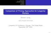 Comparison of Pricing Approaches for Longevity Markets€¦ · Comparison of Pricing Approaches for Longevity Markets Melvern Leung Simon Fung & Colin O’hare Longevity 12 Conference,