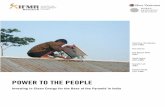 POWER TO THE PEOPLE - The GIIN · POWER TO THE PEOPLE. Investing in Clean Energy for the Base of the Pyramid in India. Sreyamsa Bairiganjan (CDF-IFMR) ... of the clean energy sector