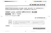 Manual de Instrucciones REPRODUCTOR DE DVD Y VÍDEO / GRABADOR DE … · 2010-02-25 · Grabador de vídeo •Imágenes de alta calidad (HQ) • Visualizadores en pantalla (OSD) •