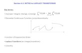 Section 6.1 INTRO to LAPLACE TRANSFORMSdhill001/course/DE_SPRING...The Laplace transform of f is denoted F or L{f} or L{f}. ^ ` f ³ 0 L f F(s) e f(t)dt st NOTE: The Laplace transform