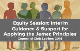 Guidance & Support for Equity Session: Interim Council of ... · Jemez Principles for Democratic Organizing 2014 Sierra Club BOD approves Climate Movement Task Force report Sierra
