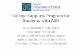 College orts Program for Students with ASD › meetings › iacc-meetings › 2014 › ... · Adm ASD Friendly Conversations, discu inis ssion tr s, an atio d on n g Campus: • oing