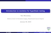Introduction to statistics for hypothesis testing...Detection and Hypothesis testing Rejecting a hypothesis aka detection H 0: The \null" hypothesis i.e., the hypothesis that the data