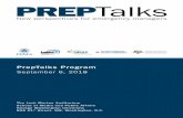 PREP Talks New Perspectives for Emergency …...Five Days at Memorial: Life and Death in a Storm-Ravaged Hospital Public Works & Emergency Management: Restoring Life Line Services