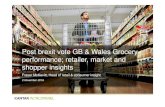 Post brexit vote GB & Wales Grocery performance; retailer, market … · 2017-11-29 · Deflation, discounters & move away from large stores have shaped shopping Brexit likely to
