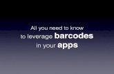 All you need to know to barcodes in your apps › files › Mobiconf-Barcodes.pdf · QR PDF417 2D Shortened 1D EAN-8 EAN-13 UPC-E UPC-A Standard GTIN Family Numbers Alpha-Numeric