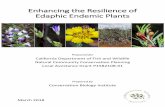 Enhancing the Resilience of Edaphic Endemic Plants 2018-04-11آ  LAG Grant P1582108-01: Enhancing the